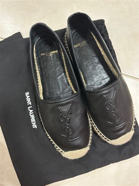 ysl logo leather espadrilles